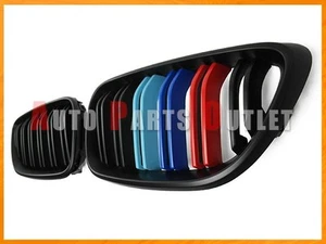 2014-2018 BMW F22 228i 235i Coupe M Style Matte Black M Three Color Front Grille - Picture 1 of 2