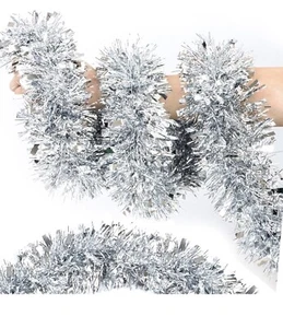 50 Ft Christmas Tinsel Garland Xmas Tree Decorations Christmas Metallic Twist... - Picture 1 of 6