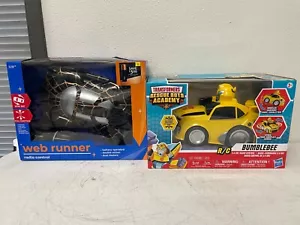 Transformers Rescue Bots Academy And Web Runner Black R/C Bumblebee - Picture 1 of 8