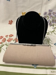 Vintage Evening Purse La Regale with metal/rhinestone clasp and chain - Picture 1 of 7