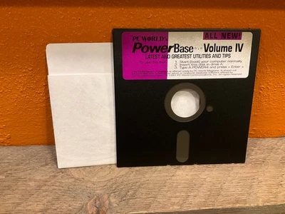 PC World’s PowerBase Volume IV • 5.25 Floppy Disk 1991 Utilities & Tips Vintage - Image 1 of 4