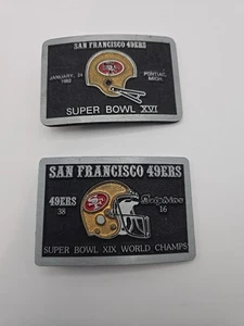 San Francisco 49ERS 2 Belt Buckle Set Super Bowl XVI And XIX - Picture 1 of 2