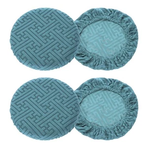 4 Piezas Fundas para Taburete de Bar Redondas, 12-14" Funda Elástica para Asiento de Taburete, Gris Azul - Imagen 1 de 6