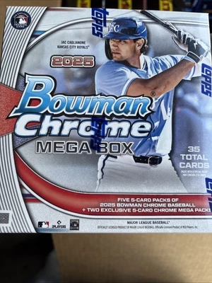 Mega caja sellada de fábrica Bowman 2025 de béisbol cromada MLB Foto 1 de 2