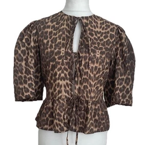 ASOS Design Animal Print Tie Front Top Size 16 (see Measurements) - Picture 1 of 6