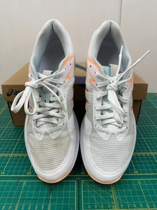 ASICS WOMENS NETBURNER PROFESSIONAL FF 4 WHITE/GREY BLUE SIZE UK 9 - Picture 1 of 13
