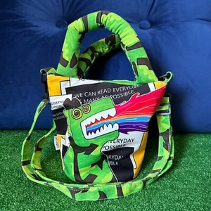 Baumwolle Bio bunte Dinosaurier The Gallery Hand-Umhängetasche Eimertasche Größe OS - Bild 1 von 11