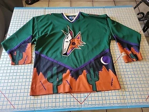 Phoenix Arizona Coyotes XL Vintage Starter Green Alternate NHL Hockey Jersey~#14 - Picture 1 of 9