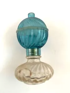 Puppenhaus Miniatur Lampe Öllaterne Vintage Lichtdekor Klarglas Blau - Bild 1 von 5