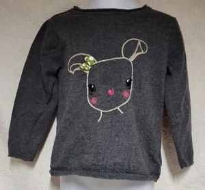 H+M Girls 1Y To 2Y Pullover Sweater 100% Cotton Grey Long Sleeve Excellent  - Picture 1 of 7