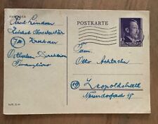 GERMANY REICH GENERALGOUVERNEMENT 1944 PS POSTCARD KRAKOW TO LEOPOLDSHALL /E69