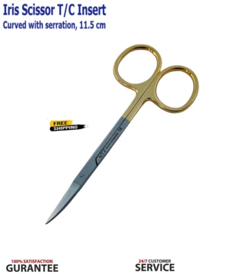 Iris Scissor Curved 11.5 cm TC Tungsten Carbide  Dental Surgical Gum Scissors - Image 1 of 2