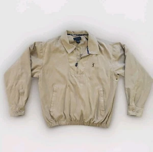 PGA Tour Signature Collection Men's M Brown Faux Suede Pullover 1/4 Zip Jacket - Picture 1 of 8