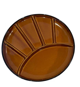 Juego de 2 platos divididos de cerámica de 9" de colección de carne y salsa marrón - Imagen 1 de 7