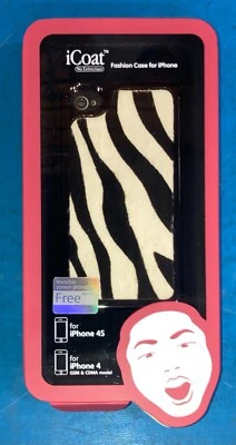 Funda rígida OZAKI iCoat No Extinction con cuero para iPhone 4 y 4S - Mountain Zebra Foto 1 de 2