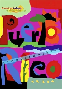 Póster impreso vintage de viaje aéreo Isla Tropical de Puerto Rico 1970 estilo retro - Imagen 1 de 5