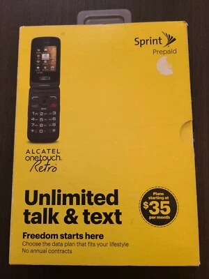 Sprint Alcatel OneTouch Retro Cell Phone No Contract No Credit Check Prepaid NIB - Image 1 of 4