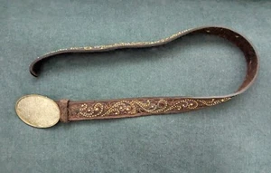 Montana Silberschmied Deutsch Silber Justin Schnalle verziert Nieten Ledergürtel 34 - Bild 1 von 10