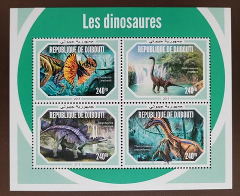 Djibouti 2018 / Prehistoric Animals - Dinosaurs / 4v ms Cover