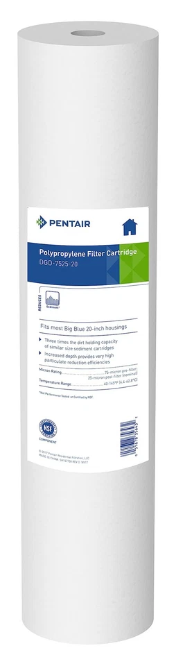 Pentair DGD-7525-20 Big Blue Water Filter, 20-Inch Whole House Sediment Filte... - Image 1 of 4