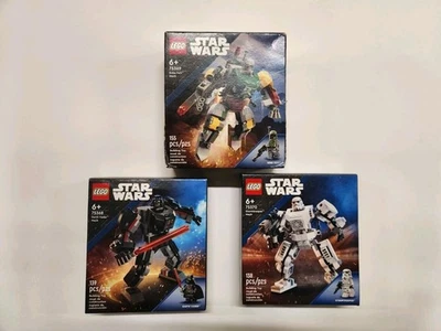 LEGO Star Wars Mech Lot 75370 75368 75369 Vader Stormtrooper  Boba NEW, Retired  - Image 1 of 2