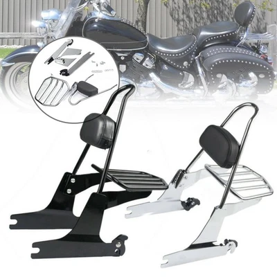 Respaldo barra portaequipajes acero negro apto para Harley Dyna FXDL 2002-2005 Foto 1 de 4