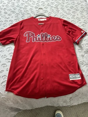 Majestic Philadelphia Phillies Red Baseball Jersey Bryce Harper #3 Cool Base - Image 1 of 3