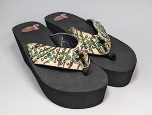 Chanclas Justin Western estrás plataforma cruzada para mujer talla 6 - Imagen 1 de 22