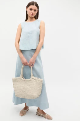 AUTHENTIC & NEW with Tags - Core Linen Shell Top - Bluebell - RRP$99.95 - image 1 of 4