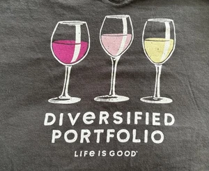 Life Is Good Crusher Tee Women's Long Sleeve Shirt L Gray Diversified Portfolio - Picture 1 of 8