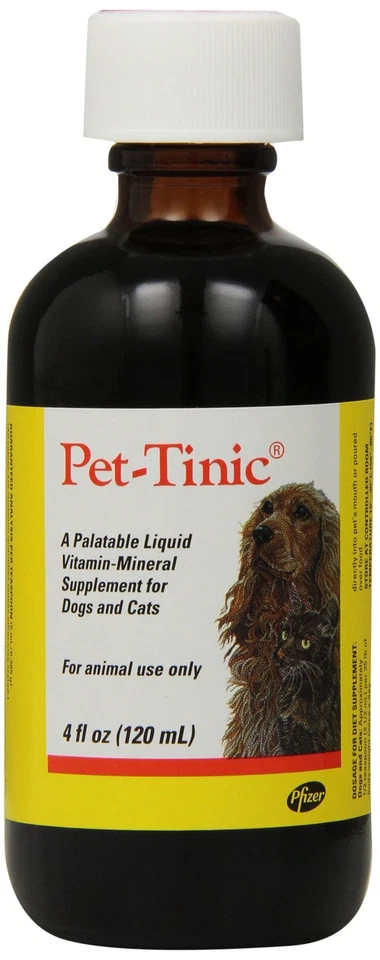 Animal Pet-Tinic Vitamina-Mineral Suplemento para Perros y Gatos, 4 Onzas Foto 1 de 2