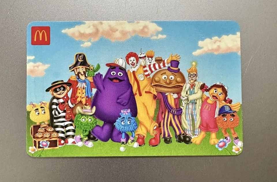 McDonald’s Classic Style Grimace Hamburglar, Etc.  Gift Card. - Image 1 of 1