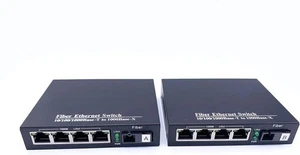 Convertisseur fibre Ethernet Elfcam 1,25 G SFP Mini-GBIC SC monomode 4 ports RJ45 - Photo 1/1