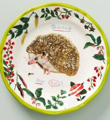 Plato de cena Anthropologie Nathalie Lete Heritage erizo ¡Nuevo en caja! 🦔🍋‍🟩 Foto 1 de 3