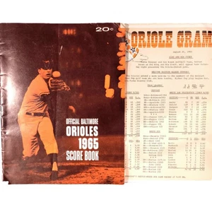 1965 Baltimore Orioles Official Scorebook v Chicago White Sox SCORED ORIOLE-GRAM - Picture 1 of 11