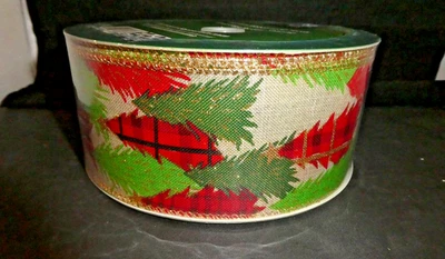 Member's Mark Premium Wired Ribbon 2.5" Wide x 50 Yards-New-Christmas-red/green - Image 1 of 4