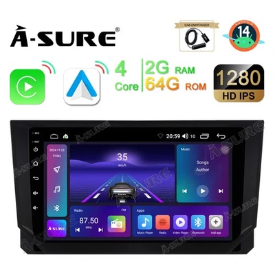 DAB+ 64GB Android 14 Autoradio CarPlay Navi Für Seat ibiza MK5 V Arona 2017-2021 - Bild 1 von 4