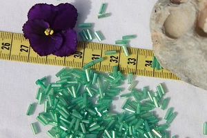 6 mm De colección Veneciano Italia Cuentas de Corneta Forradas en Plata Cuentas Verde Mar Artesanías / 1 oz - Imagen 1 de 1