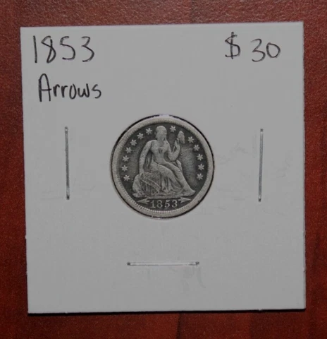 1853 Seated Liberty Silver Dime with Arrows    [073GCM] Cover