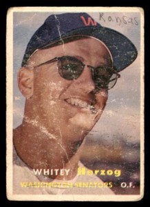 1957 Topps Baseball #29 Whitey Herzog PR *f1