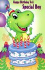 Carte spéciale JOYEUX ANNIVERSAIRE POUR JEUNE GARÇON, gâteau de dinosaure par Gallant salutations +✉