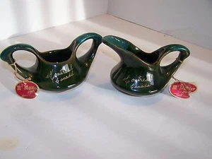 Vintage McMaster Craft,sugar and creamer set,red clay,green glaze,1970s,Canada - Picture 1 of 7