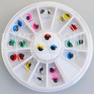 24pc Rhinestone 3D Nail Art Fashion Diamante Craft Colourful Bold Googly Eyes - Picture 1 of 1