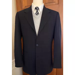 Abrigo Deportivo Lanificio Mario Zegna Para Hombre 42R Negro 3 Botones Blazer Chaqueta Italia - Imagen 1 de 13