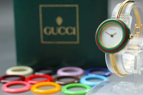 [Quasi Come Nuovo] Orologio Donna Gucci 11 12.2 Lunetta Cambio Quadrante Bianco Rotondo Qz GIAPPONE