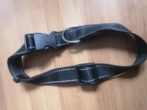 Halsband für große Hunde L XL Nylon Schnellverschluss schwarz blau reflektierend - Bild 1 von 15