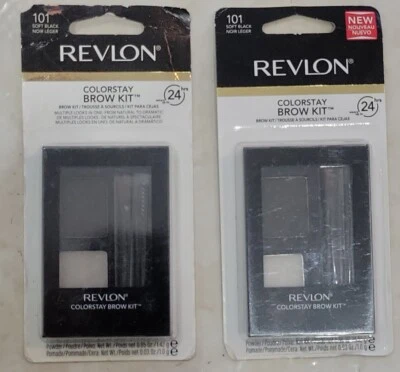 2-Revlon Colorstay Brow Kit 101 SOFT BLACK -Powder and Pomade - Image 1 of 2