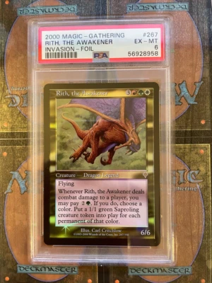 PSA 6 Invasion FOIL Rith, the Awakener - Magic the Gathering Dragon PSA6 - Image 1 of 3