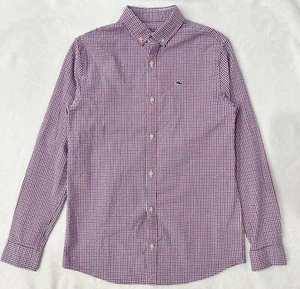 NWOT Vineyard Vines Seersucker Shirt Youth Boys Large 16 Blue Red White Plaid - Picture 1 of 8