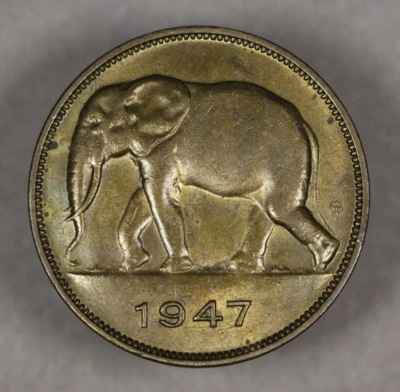 Congo Belga 1947 5 francos Foto 1 de 2